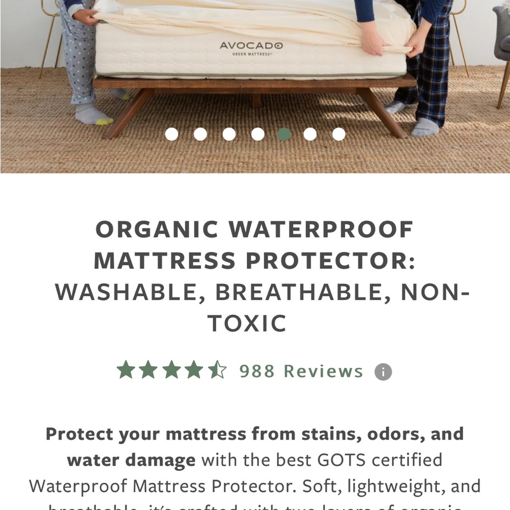 Avocado Organic Mattress Protector - Cream